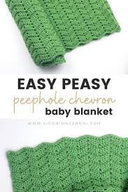 Easy Peephole Chevron Crochet Blanket Free Crochet Pattern Sigoni Macaroni
