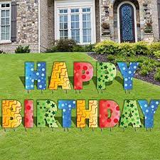 This package includes the message happy birthday along with customized name and age for the recipient. Amazon Com Happy Birthday Letters Yard Card 20 Inch Letters Set Of 13 With Stakes 12354 Health Personal Care