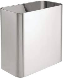 The bottom is raised 1 to. Amazon Com Mdesign Rectangular Modern Small Trash Can Wastebasket Garbage Container Bin For Bathrooms Powder Rooms Kitchens Home Offices Solid Stainless Steel Brushed Home Kitchen