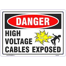 DANGER: HIGH VOLTAGE CABLES EXPOSED DA-0223 - DPI Canada