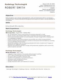Jun 12, 2016 · below is provided a sample cover letter demonstrating similar qualifications. Radiology Technologist Resume Samples Qwikresume