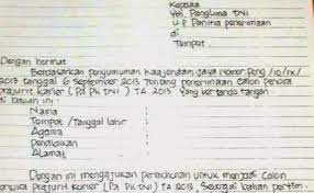 Failed to write session data (files). Contoh Surat Permohonan Menjadi Prajurit Tni Au Cara Golden
