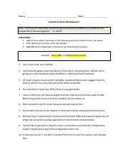 However, feedback regarding their mistakes must be given in order for them to learn from the punctuation worksheets. 12 Spr Comma Worksheet 3 Pdf Name Date Comma Practice Worksheet 3 Rule Commas Are Used With Coordinating Conjunctions Fanboys To Combine Two Course Hero