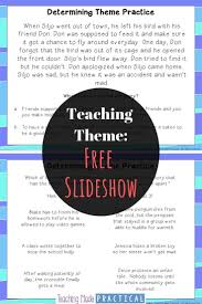 Practice Determining The Theme Slideshow Reading Themes Teaching Themes 6th Grade Reading