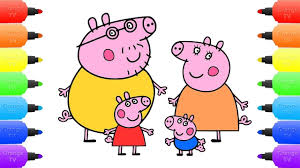 Peppa Pig S Family Compilation Coloring Pages How To Draw Peppa Pig Learn Colors For Children Youtube