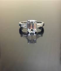 6.80 carat natural colombian emerald solitaire ring 18 karat gold. Platinum Emerald Cut Diamond Engagement Ring Art Deco Etsy