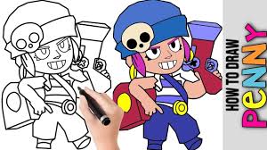 Brawl stars is a fun game, and i love poco! How To Draw Penny From Brawl Stars Cute Easy Drawings Tutorial For Beg Easy Drawings Cute Easy Drawings Drawing Tutorial Easy