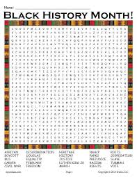 Great black heroes word search. Printable Black History Month Word Search Supplyme