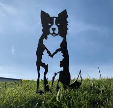 Border collie art starry night art print dog lover gift cute art by aja choose size and type of paper pup puppy. Collie Sheepdog Rusty Metal Dog Garden Art Silhouette