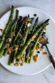 Roasted Asparagus With Buttered Almonds Capers And Dill Recipe Recipe Asparagus Recipes Roasted Dill Recipes Recipes
