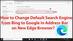 Scroll down again on the new page, and you will find ' change search engine '. How To Change Default Search Engine From Bing To Google In Address Bar On New Edge Browser Youtube