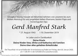 Traueranzeigen von Gerd Manfred Stark