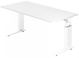 Wie hoch sollte ein schreibtisch sein? Schreibtisch Unity Breite 160 Cm X Tiefe 80 Cm C Fuss Gestell Weiss Dekor Weiss