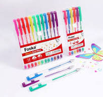 Foska Stationery Kids Students Neon Glitter Gel Pen 6 Colors 12 Colors 1.0mm Glitter Pen Set for Kids Drawing