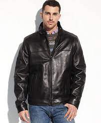 High Quality Dress Jacket Black Leather Tommy Hilfiger Jackets Stand Collar Jackets Collar Jackets