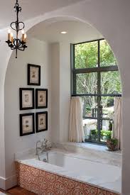 Bathroom Ideas Five Pieces Small Framed Bathroom Wall Art Under Chandelier Above Built In Bath Elegant Bathroom Design Elegant Bathroom Mediterranean Bathroom