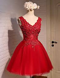 75 59 A Line Hot Graduation Cocktail Party Dress V Neck Sleeveless Short Mini Lace Over Tulle With Crystals Appliques 2020 Homecoming Dresses Homecoming Dresses Short Simple Cocktail Dress