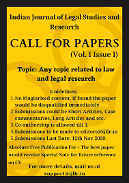 At least 12 or more pages of writing are required per credit. Call For Papers Indian Journal Of Legal Studies And Research Vol 1 Issue 1 Submit By 12th November 2020 Kanooniyat