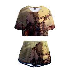 Anime crop top and shorts. Anime My Hero Academia Crop Top Shorts For Teens Women Girls Suit 3d Poster Print Bnha T Shirt Hot Shorts Summ Girl Suits Crop Top And Shorts Clothes For Women