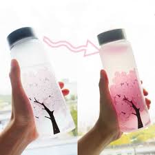 color changing sakura water bottle from apollo box glass water bottle water bottle clear water bottle