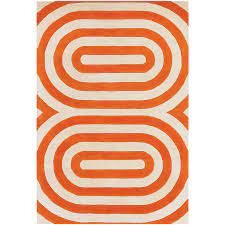 This turkish rug is made of polypropylene. Chandra Geometric 3x5 Orange Rug Collectic Home