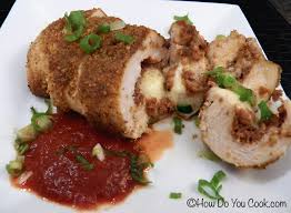 In this recipe we will bake chicken fillet under a hat of processed cheese mixed with egg yolks and mayonnaise. How Do You Cook Com Chorizo Stuffed Chicken Breasts
