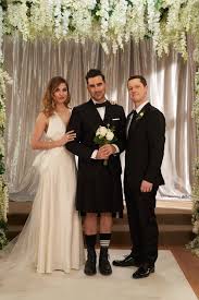 Schitt S Creek The Outfits At David And Patrick S Wedding Deserve Your Undivided Attention In 2020 Schitts Creek Creek Boho Wedding Dress
