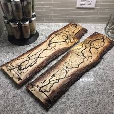Wood Burned Serving Trays Burned With Electricity This Is Called Litchtenburg Patterns A Rustic Burning Wood With Electricity Wood Burning Art Wood Burning