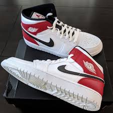 Jordan 1 Mid White Black Gym Red Womens Nike Air Jordan 1 Mid Retro Men S Size 13 Red Basketball Shoes Air Jordans Jordan 1 Mid
