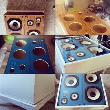 A Coffee Table Made From Speakers Upcycled Furniture Before And After Diy Boombox Diy Custom