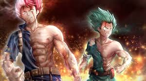 #boku no hero academia #my hero academia #todoroki shouto #my hero academia todoroki #art dump #lol sorry for not posting in forever. Izuku Midoriya Shoto Todoroki In Fire Background 4k Hd My Hero Academia Wallpapers Hd Wallpapers Id 47457