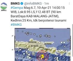 Jun 17, 2021 · tsunami terjang perairan di maluku utara setelah gempa magnitudo 6,1, ini penegasan bmkg. Gempa 6 7 Sr Guncang Barat Daya Malang Pasuruan Dan Probolinggo Turut Merasakan Getaran Memontum Com