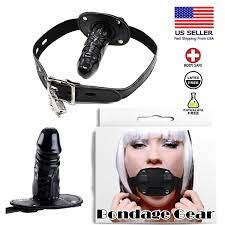 Penis Gag Lockable Dildo Cock Ball Mouth Stuffer Muzzle Oral Bondage Sex  Toy USA | eBay