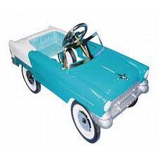 Retro Tri Five 1955 Chevy Steel Metal Pedal Car Blue White Vintage Pedal Cars Pedal Cars 1955 Chevy