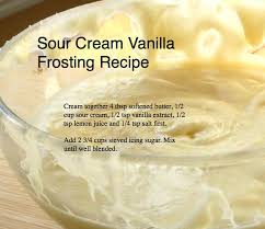 The frosting is made up of coconut, cool whip, sugar, and sour cream. Sour Cream Frosting Vanilla Frosting Recipes Sour Cream Recipes Frosting Recipes