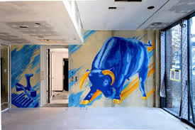 3steps Projekt159 Kunst Art Wand Mural Art Bunt Bank Art On Architecture Giessen 2015 Volksbank Mittelhessen Bull Stier Painting Art