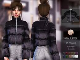 Nothing but the individual file here! Satin Puffer Bd132 Download 10 Colors Found In Tsr Category Sims 4 Female Everyday Sims 4 Sims 4 Tsr Sims 4 Clothing