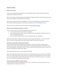 Find out how to let participants share screen on zoom as a host. Https Carleton Ca Mpc Wp Content Uploads Zoom Cohosts Pdf