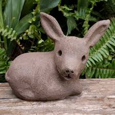 Clay Curled Deer Sculpture Sculpture Sculpture Clay Earth Art