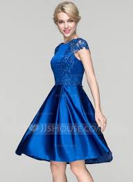 Us 102 00 A Line Scoop Neck Knee Length Satin Cocktail Dress Jj S House Satin Cocktail Dress Affordable Cocktail Dresses Cocktail Dress
