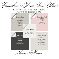 We've gathered 42 trend colors into one master palette — which is. Piper Ellice Farmhouse Glam Paint Colors Sherwin Williams