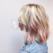 Peek A Boo Pink Highlights Pink Blonde Hair Hair Color Pastel Blonde Hair With Pink Highlights