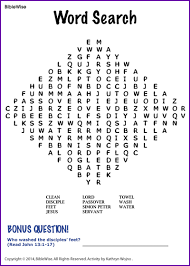 Jesus washes the disciples feet coloring page. Word Search Jesus Wash Feet Kids Korner Biblewise
