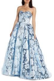 Mac Duggal Strapless Metallic Floral Jacquard Prom Dress Nordstrom Rack