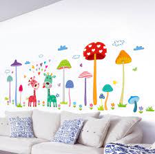 Forest Mushroom Deer Animals Home Wall Art Mural Decor Kids Babies Room Nursery Wallpaper Decoration Decal Lovely Animals Family Art Decor From Magicforwall 2 Kids Room Wall Decor Kids Room Wall