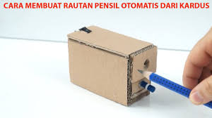 Cara Membuat Rautan Pensil Otomatis Dari Kardus Bekas Youtube
