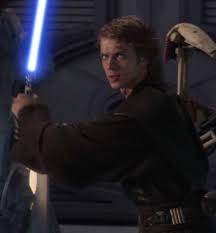 Anakin skywalker holding lightsaber