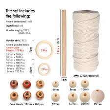 Macrame curtains are very easy to make and look awesome in any modern home. 109 Yards 800 Pcs Wooden Beads 3mm Natural Diy Craft Macrame Toy Plant Wall Hanging Cord Kit For Adults Buy Macrame Toy Kit Macrame Kit Diy Macrame Wall Hanging Kit Product On Alibaba Com