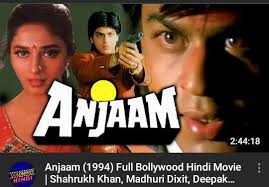 Anjaam 1994 In 2020 Youtube Shahrukh Khan Deepak Tijori