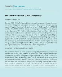 The Japanese Period 1941 1945 Free Essay Example